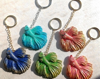 Betta fish keychain handmade