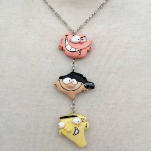Ed Edd n Eddy Cartoon Resin charm Necklace Keychain 90s y2k nostalgia Jewelry