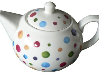 Spots teapot  2 Cup- Porcelain teapot Decorated with Colourful Spots