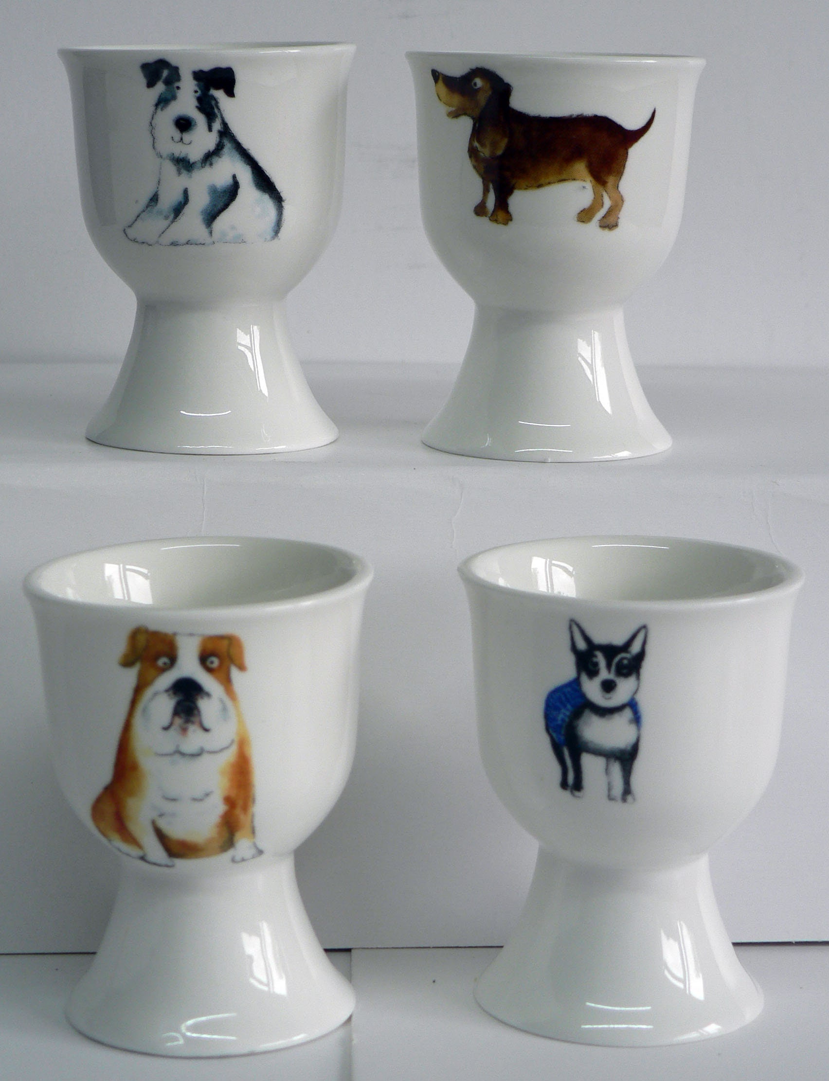 Fun Dogs Set of 4 Ceramic Egg Cups Etsy Norway