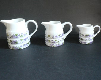 Violets design churn Jug choice of 3 sizes