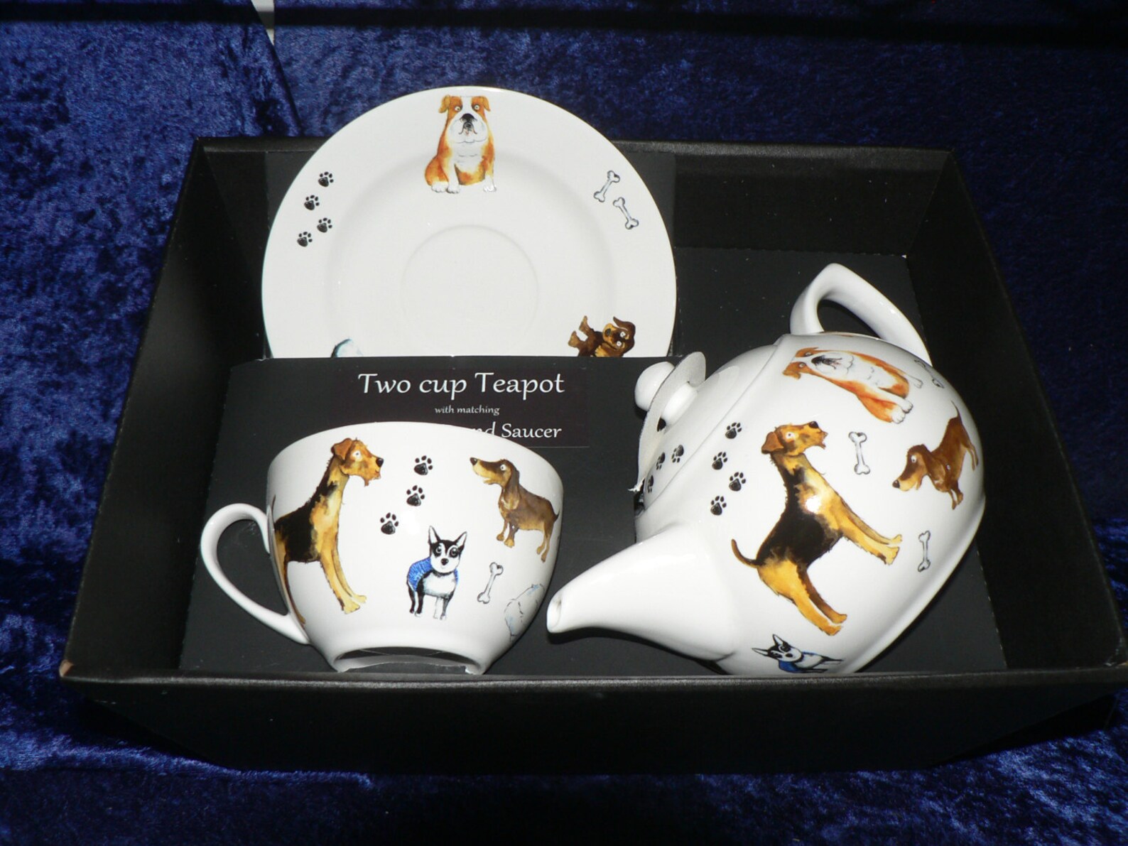 Dogs Teapot Cup and Saucer Gift Boxed Etsy UK