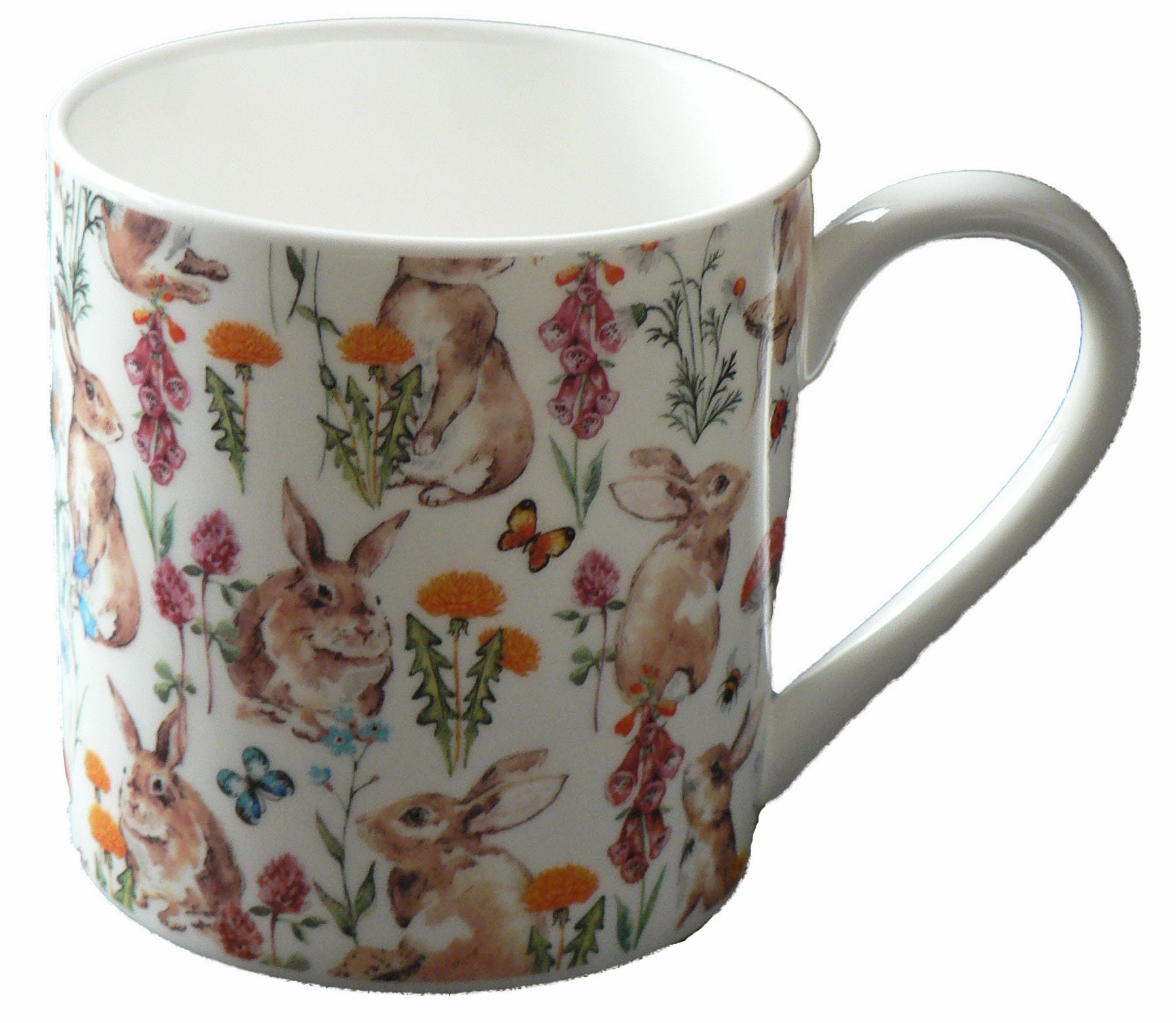 Rabbit 1 pint bone china mug bunnies different around mug Etsy