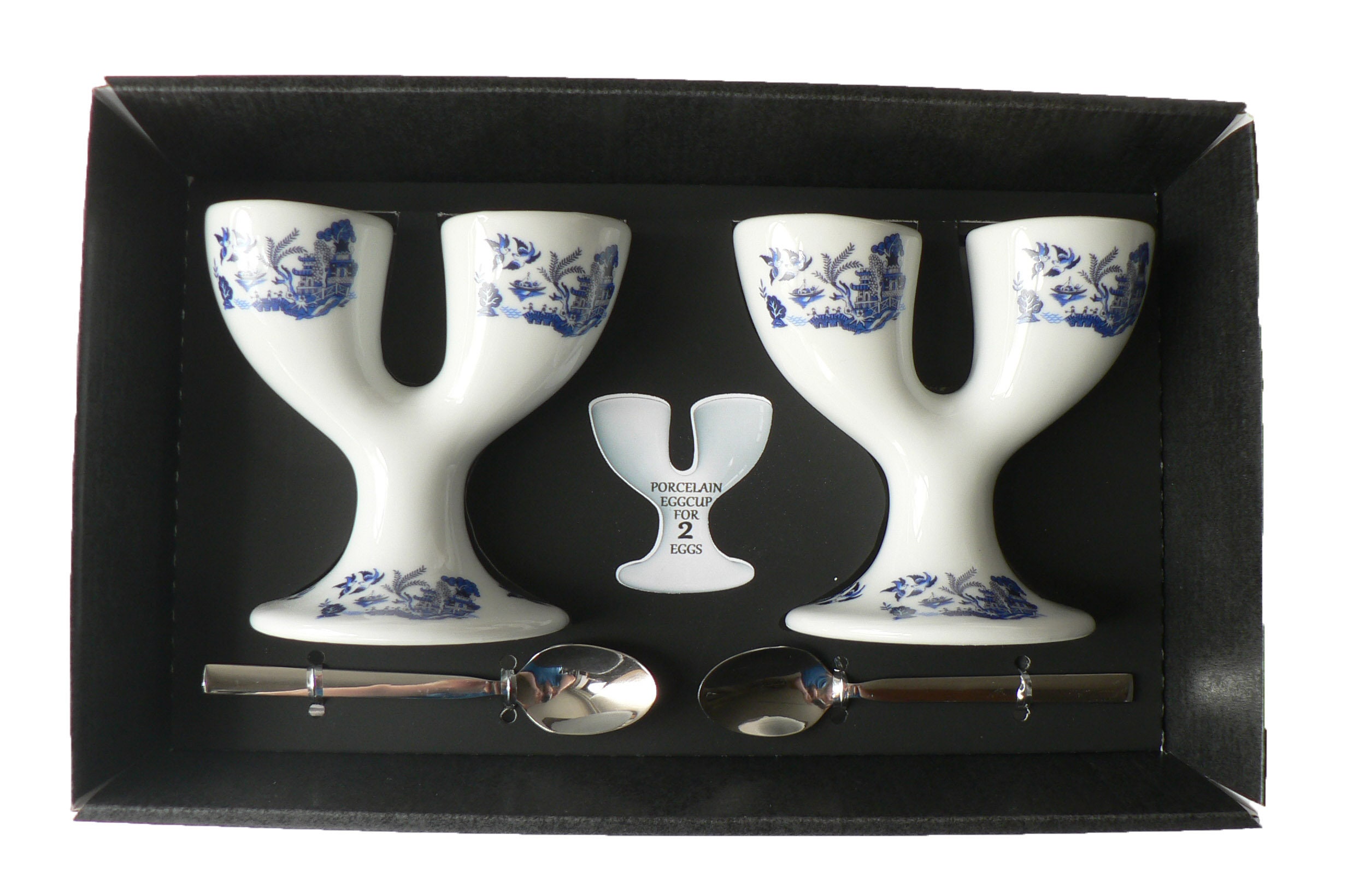 Blue Willow Pattern Double Egg Cups 2 Ceramic Egg Cups With Etsy