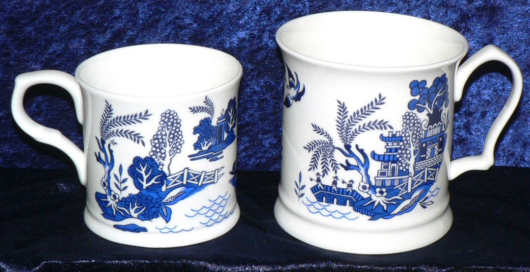 アウガルテン　Willow Blue Willow Pattern Bone China Tankard - Etsy