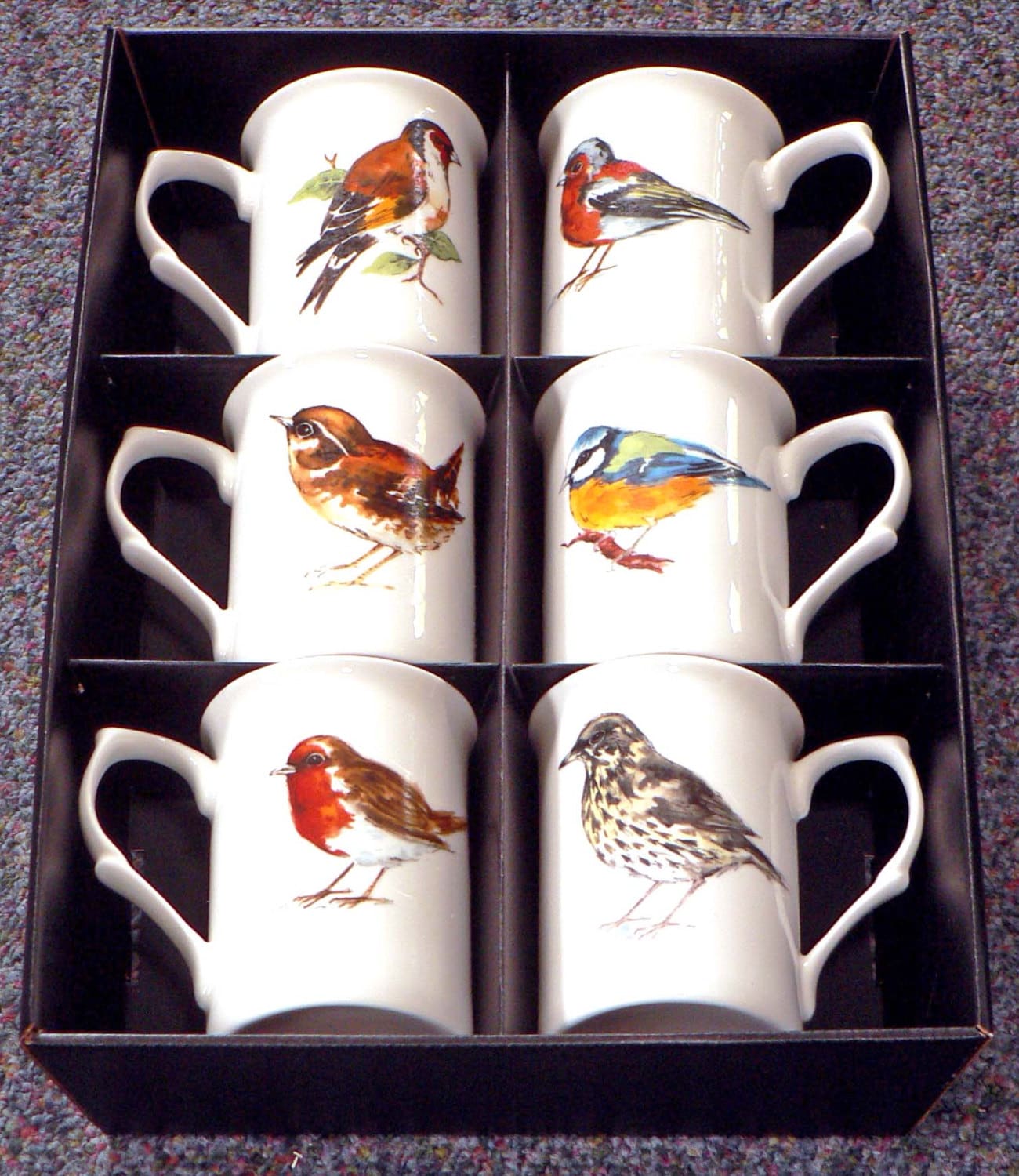 Garden Birds Bone china mugs set of 6 boxed Robin wren Etsy