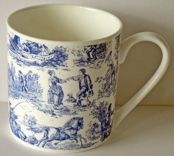 Toille de jouy pint bone china mug diff all round