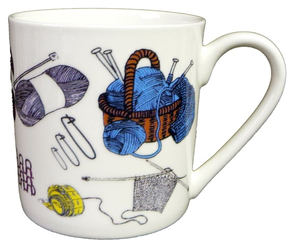 Toille de jouy 1 pint bone china mug diff all round