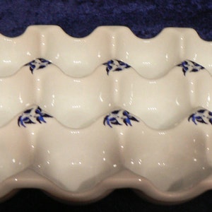 Blue willow egg holder for 6 or 12 eggs ceramic holder for eggs
