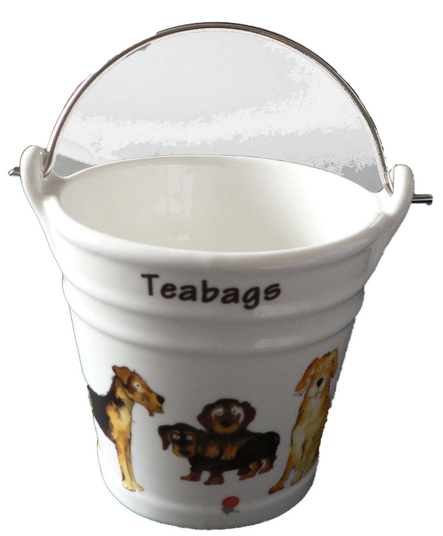 Dogs Teabag Tidy Bucket Shaped Used Teabag Pot, Perfect for a Good