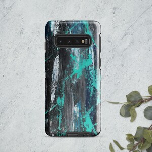 Electric Blue Abstract Painting Tough Case for Samsung Phones