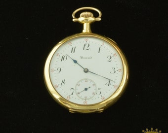 Rare 18 kt or Howard montre à gousset