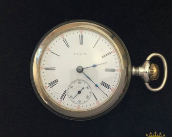 Rare montre de poche Elgin Sidewinder v.1911