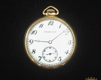 Very Rare 18kt Gold Tiffany & Co. openface Pocket Watch with Ulysse Nardin movement c.1910's