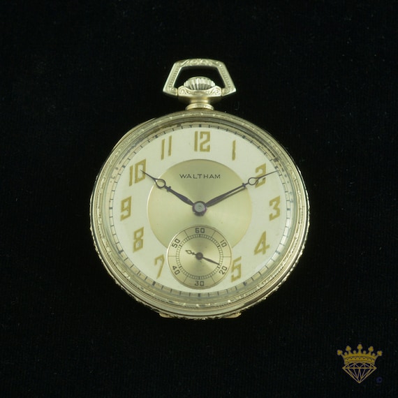 14kt White Gold Waltham Pocket Watch