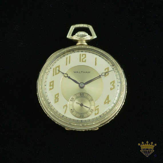 14kt White Gold Waltham Pocket Watch