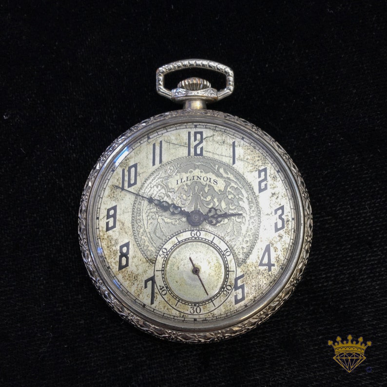 Illinois OF 21 Jewel Pocket Watch c.1925 size 8 image 1