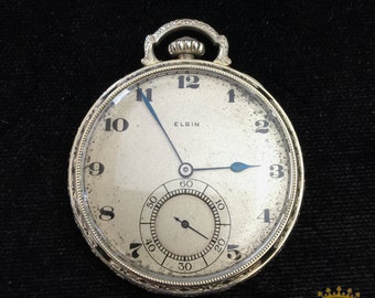 Taille de c.1920 bijou montre à gousset Elgin de 17 8