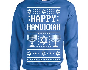 528 Hanukkah Sweater Funny Adult Crew 