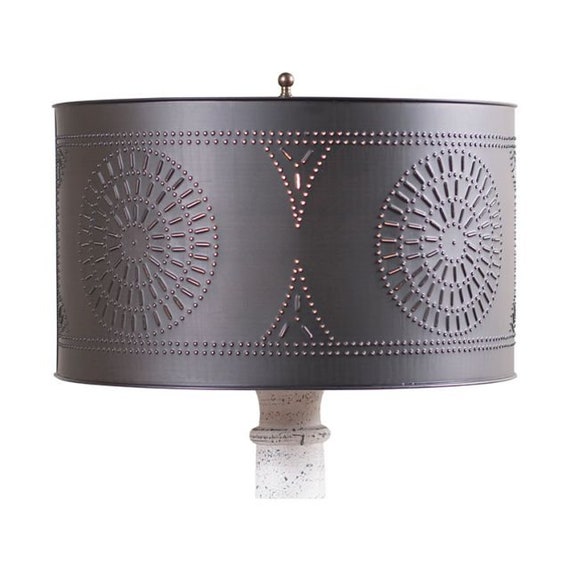Floor Lamp Drum Shade With Chisel In, How To Make A Punched Tin Lamp Shade