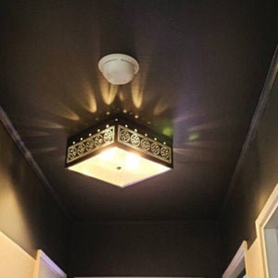Punched tin ceiling light fixtures deals