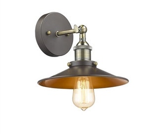 Industrial-style 1 Light Wall Sconce 9" Wide