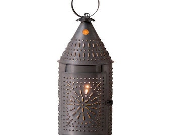 15-Inch Revere Lantern in Kettle Black, Plug in ,Table Lamp