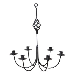 Wrought Iron 6-arm Candle Chandelier, Hand made