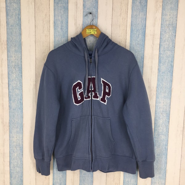 Vintage GAP Hoodie Sweater Xlarge 90's Gap Athletic Wear Usa Sportswear Spell Out Gap Women Zipper Sweatshirt Gray Size XL