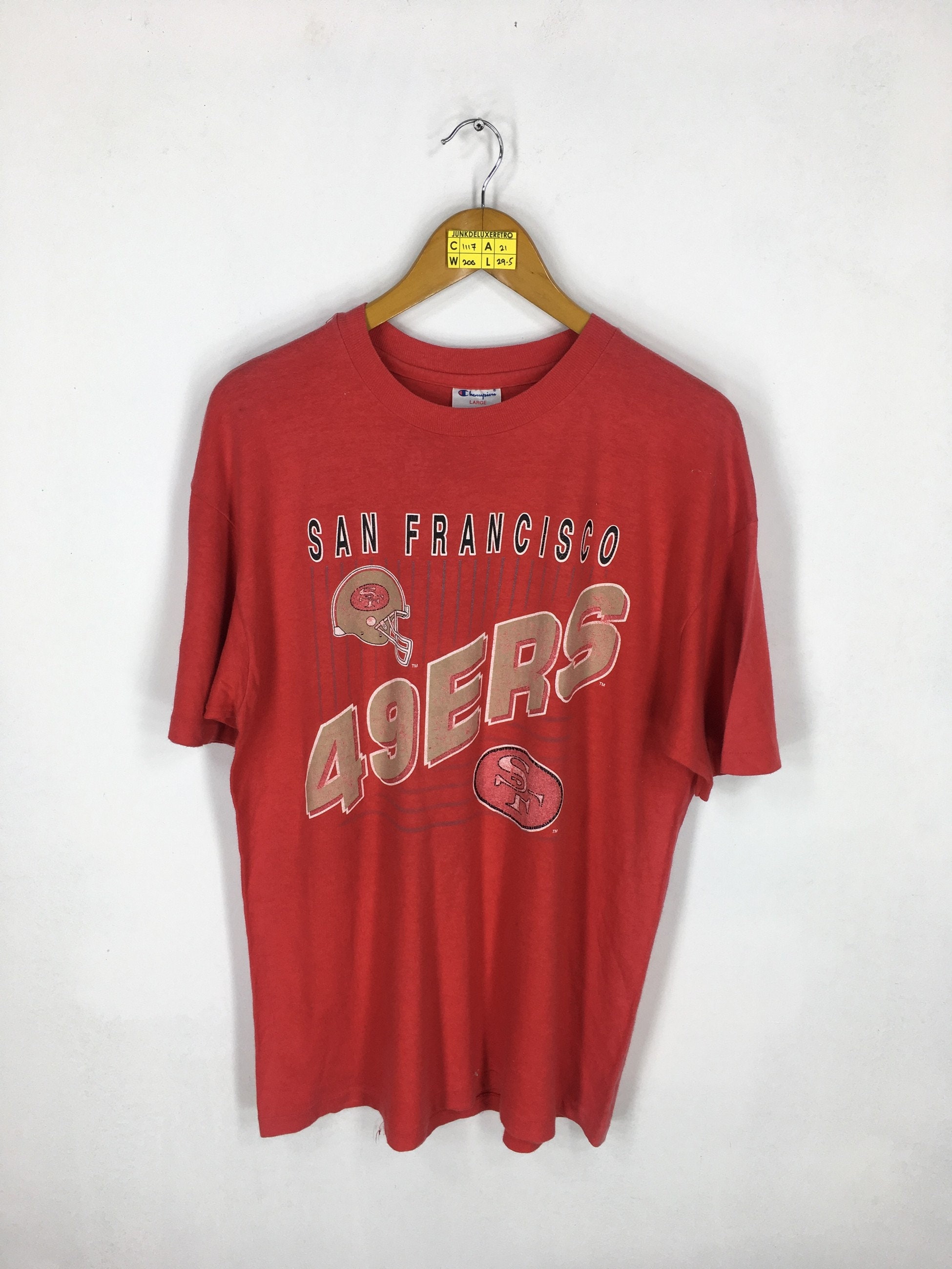 49ERS Forty Niners Nfl Tshirt unisexe Large rouge Vintage des années 90 Champion 49ers de San Francisco le Rugby Football Sportswear Tee Tshirt taille L 49ERS Forty Niners 90 Nfl Tshirt unisexe Large rouge Vintage des années 90 Niners Champion 49ers de San Francisco le Rugby Football Sportswear Tee Tshirt taille L 3eba78
