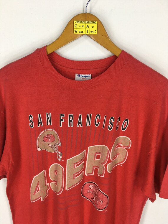 49ERS Forty Niners 90 Nfl Tshirt unisexe Large rouge Vintage des années 90 Niners Champion 49ers de San Francisco le Rugby Football Sportswear Tee Tshirt taille L 3eba78 49ERS Forty Niners 90 Nfl Tshirt unisexe Large rouge Vintage des années 90 Niners Champion 49ers de San Francisco le Rugby Football Sportswear Tee Tshirt taille L 3eba78