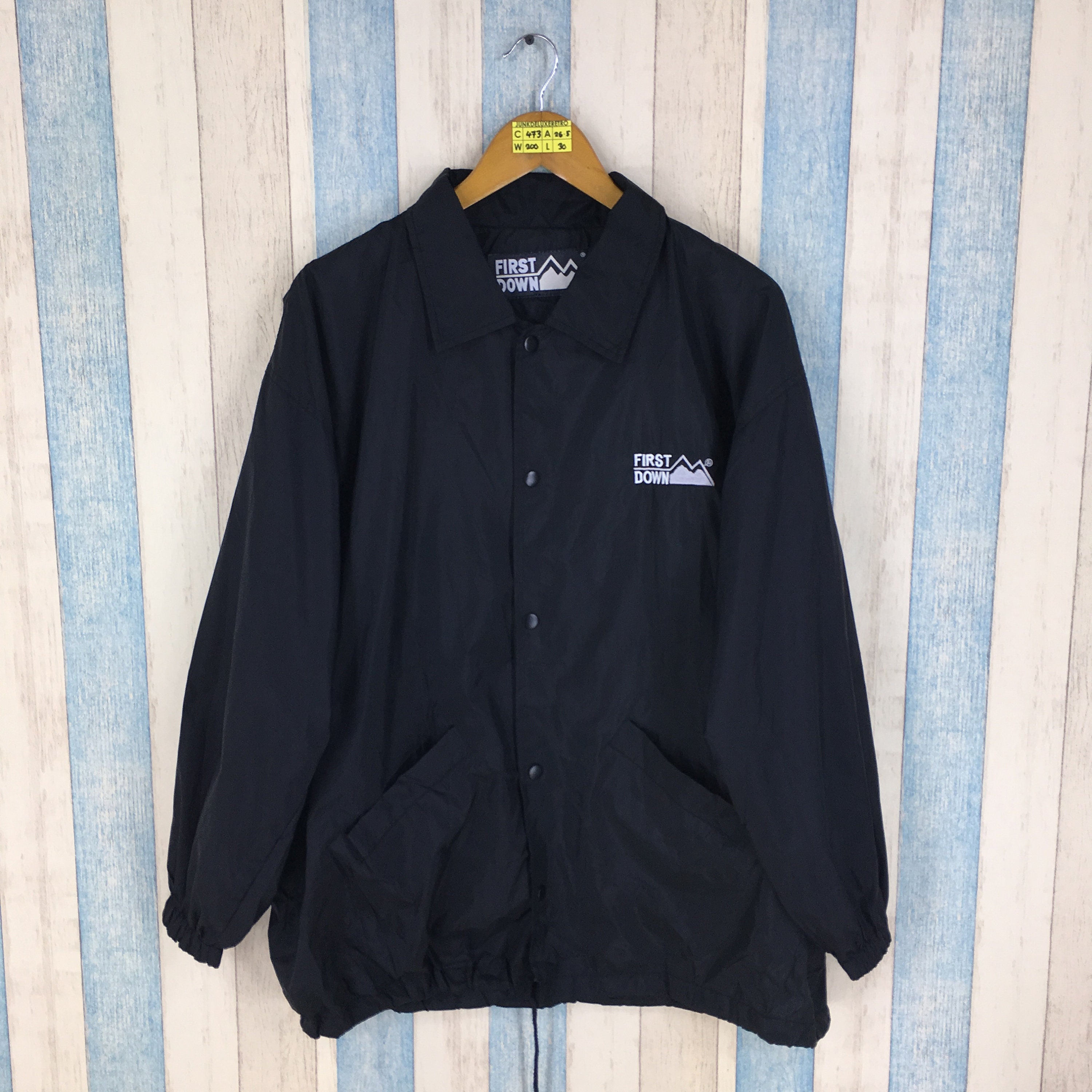 FIRST DOWN Jacket Mens Xlarge Black Vintage 90's Etsy