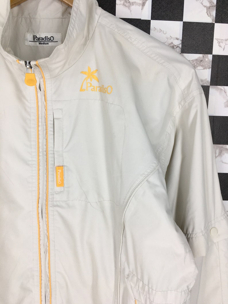 PARADISO Light Jacket Medium Women Vintage Surfing Hang Ten Usa Pipeline Aloha Surfer Gray Windbreaker Size M