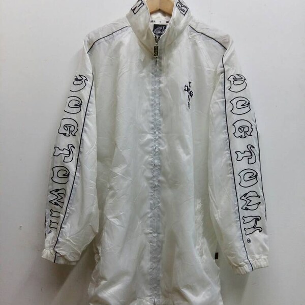 DOGTOWN Jacket Xlarge Vintage Dogtown Black Dragon Windbreaker Jacket Skateboard Trainer White Jacket Skaters Thrasher Jacket Size XL