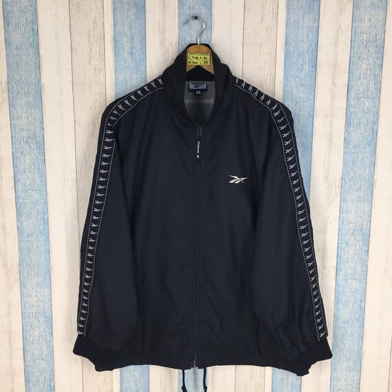 reebok black windbreaker