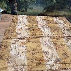 Croscill Home King Size Bed Runner in Gold Floral Pattern