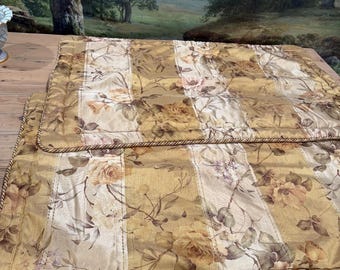 Croscill Home King Size Shams Pillow Covers in Gold Floral Pattern