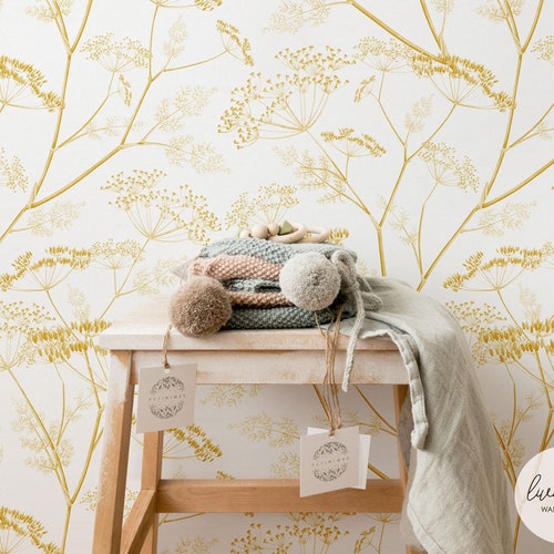 Minimal Nursery Removable Wallpaper Meadow Design Baby Room Etsy