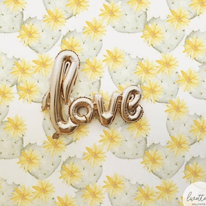 Yellow Watercolor Cactus Floral Wallpaper, Baby Nursery Peel and Stick Removable Wallpaper, and Traditional material