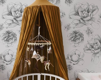 Girls bedroom vintage floral wallpaper available as peel and stick or traditional wallpaper