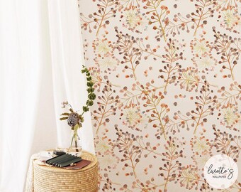 Girls bedroom floral wallpaper available as peel and stick or traditional wallpaper