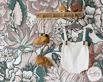 Floral Peel and Stick Wallpaper, Boho Girl Nursery Decor