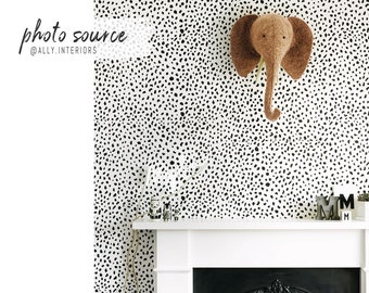 Dalmatian Removable Wallpaper, Nursery Bedroom Animal Print, Wall Decal, Baby Girl Room Decor