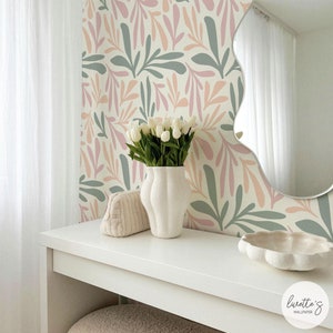 Floral Wallpaper Background Cute Green Wallpaper Pink Wallpaper For Kids Trendy Teenage Room Decor Pretty Wallpaper For Girls Floral Wall