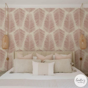 Tropical Wallpaper Pink Peel And Stick Wallpaper Pretty Wallpapers For Girls Trendy Teenage Room Decor Palm Leaf Wallpaper Pink Wall Art