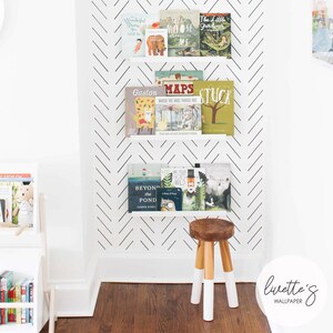 Black herringbone in a boho style kids room