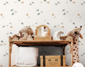 Earthy Horse Print Wallpaper – Removable, Peel & Stick Wall Art