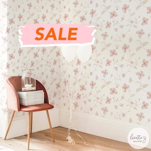 Cute Pastel Pink Wallpaper Floral Peel And Stick Wallpaper Pink Wallpaper For Kids Pink Floral Wallpaper Botanical Peel And Stick Wallpaper