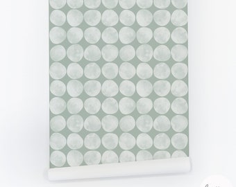 Sage Retro Chic Removable Wallpaper, Self adhesive or Traditional Wallcovering