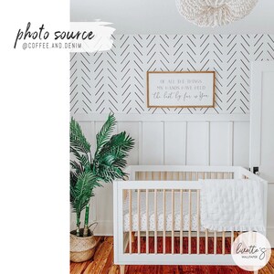 Black and white herringbone in a bohemian gender neutral nursery